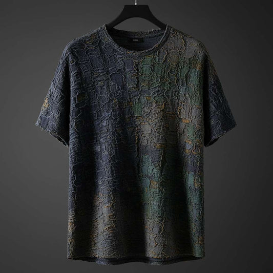 Textured Camouflage T-Shirt with Earthy Tones