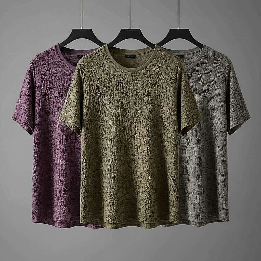 Textured T-Shirt in Muted Tones