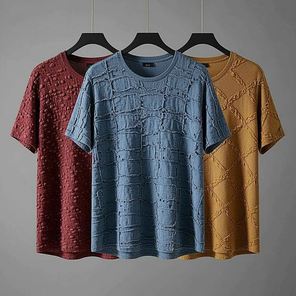 Textured T-Shirt Combo Set