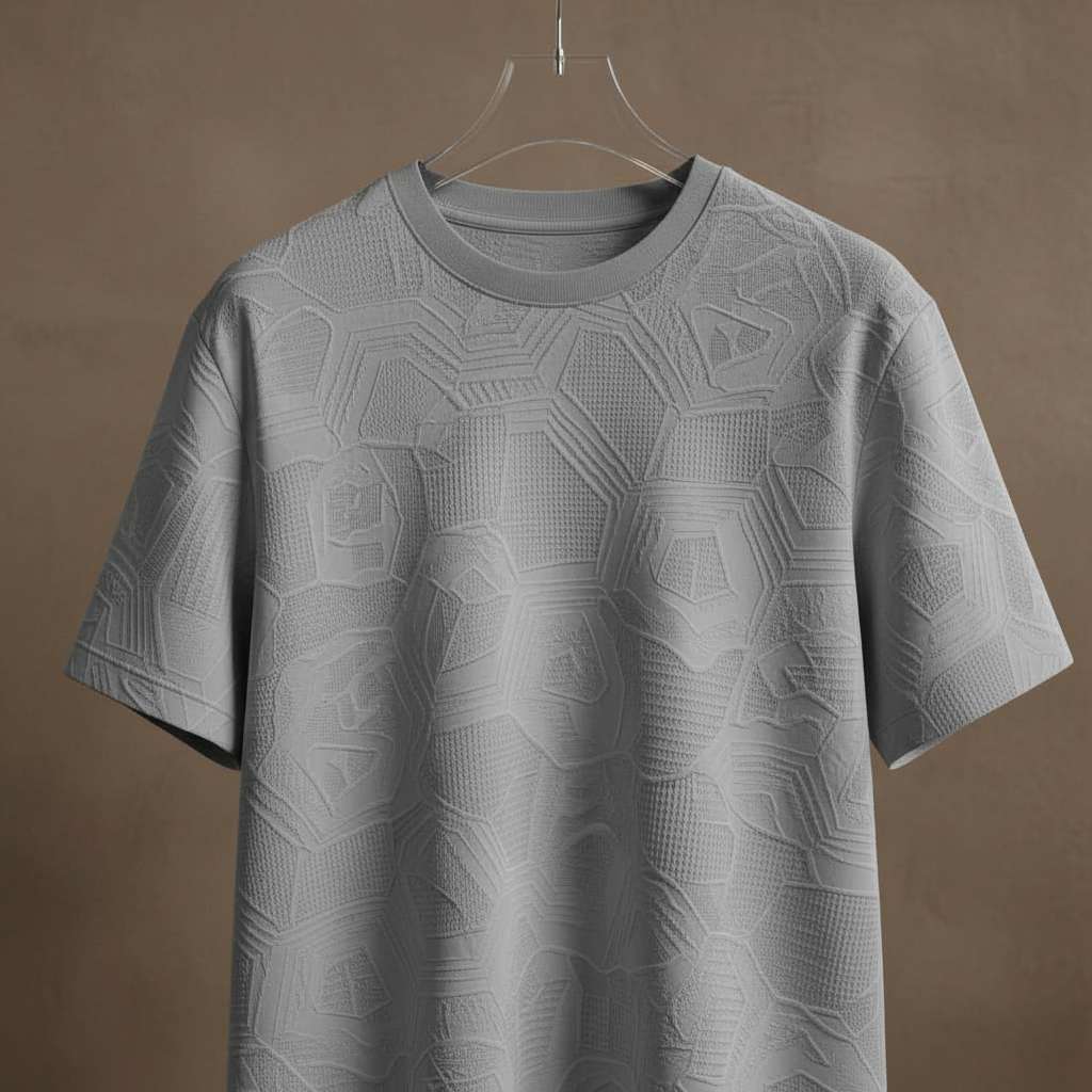 Sophisticated Geometric White T-Shirt - Grey