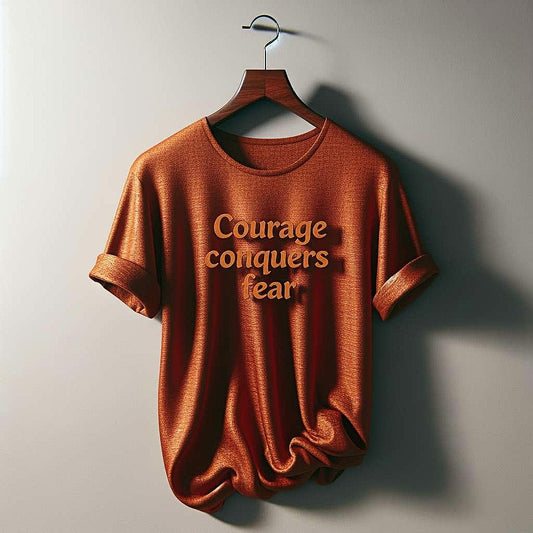 Confidence-Boosting T-Shirt: 'Courage Conquers Fear'