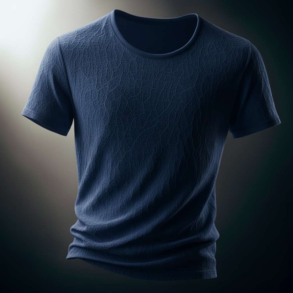 Sophisticated Textured T-Shirt - Navy