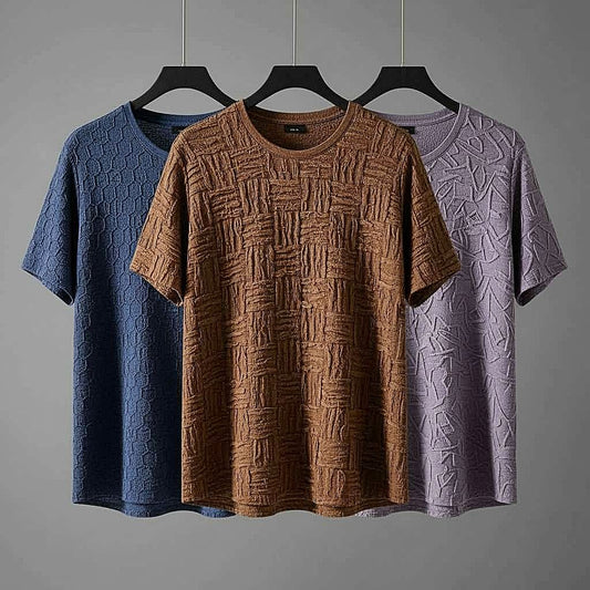 Versatile Textured T-Shirt Trio Set