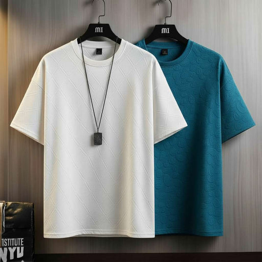 Minimalist Embossed T-Shirts - White