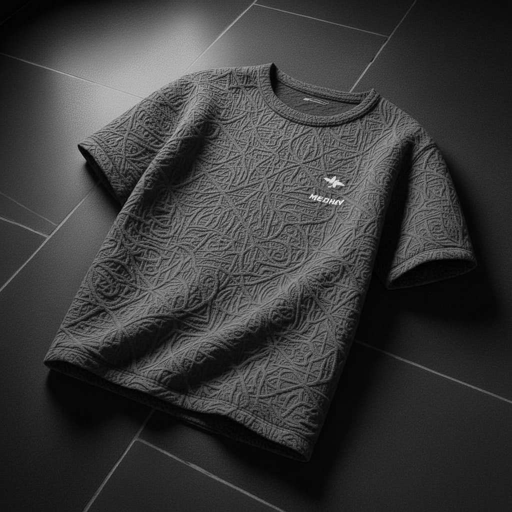 Sophisticated Textured T-Shirt Design - Grey
