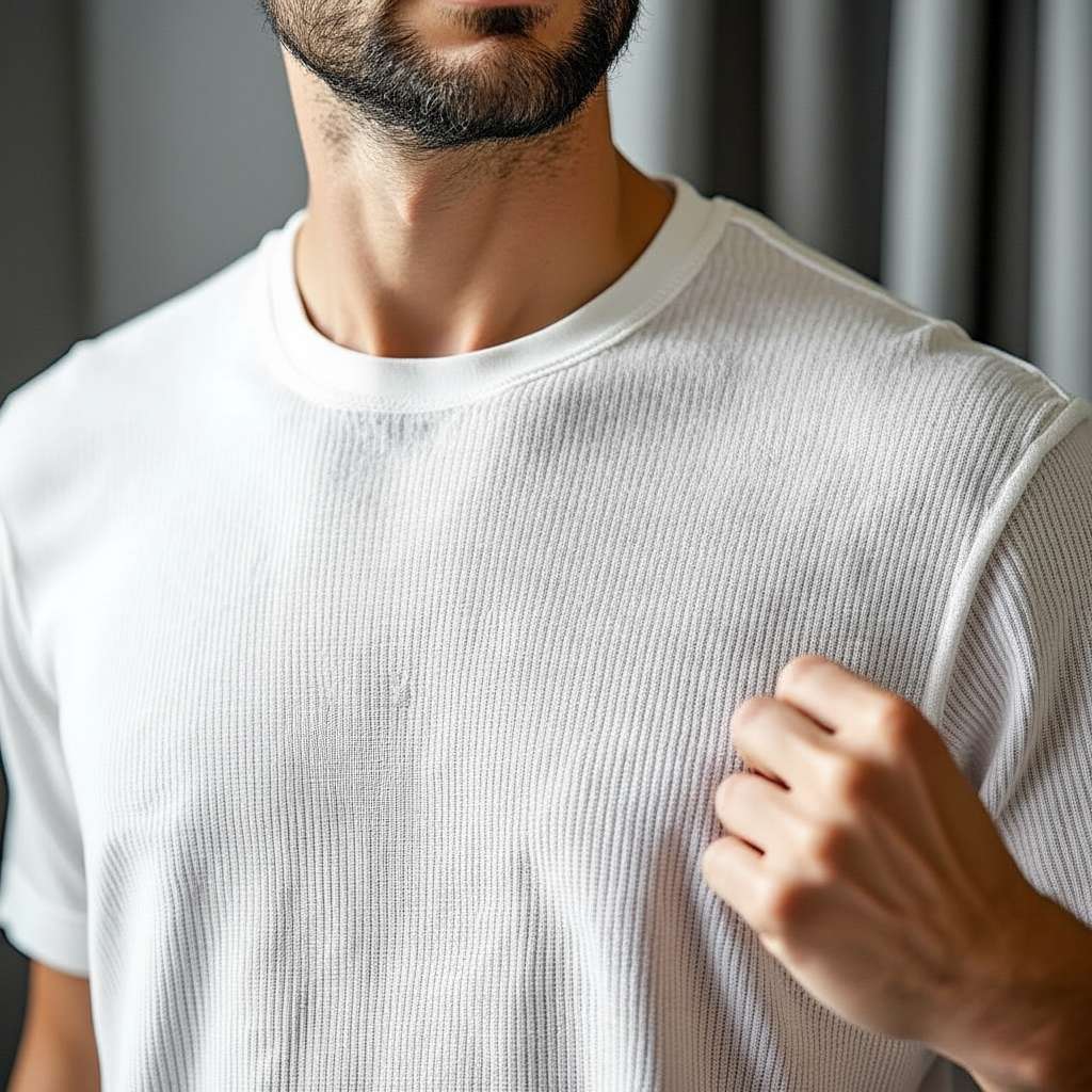 Classic White T-Shirt with Subtle Texture - White