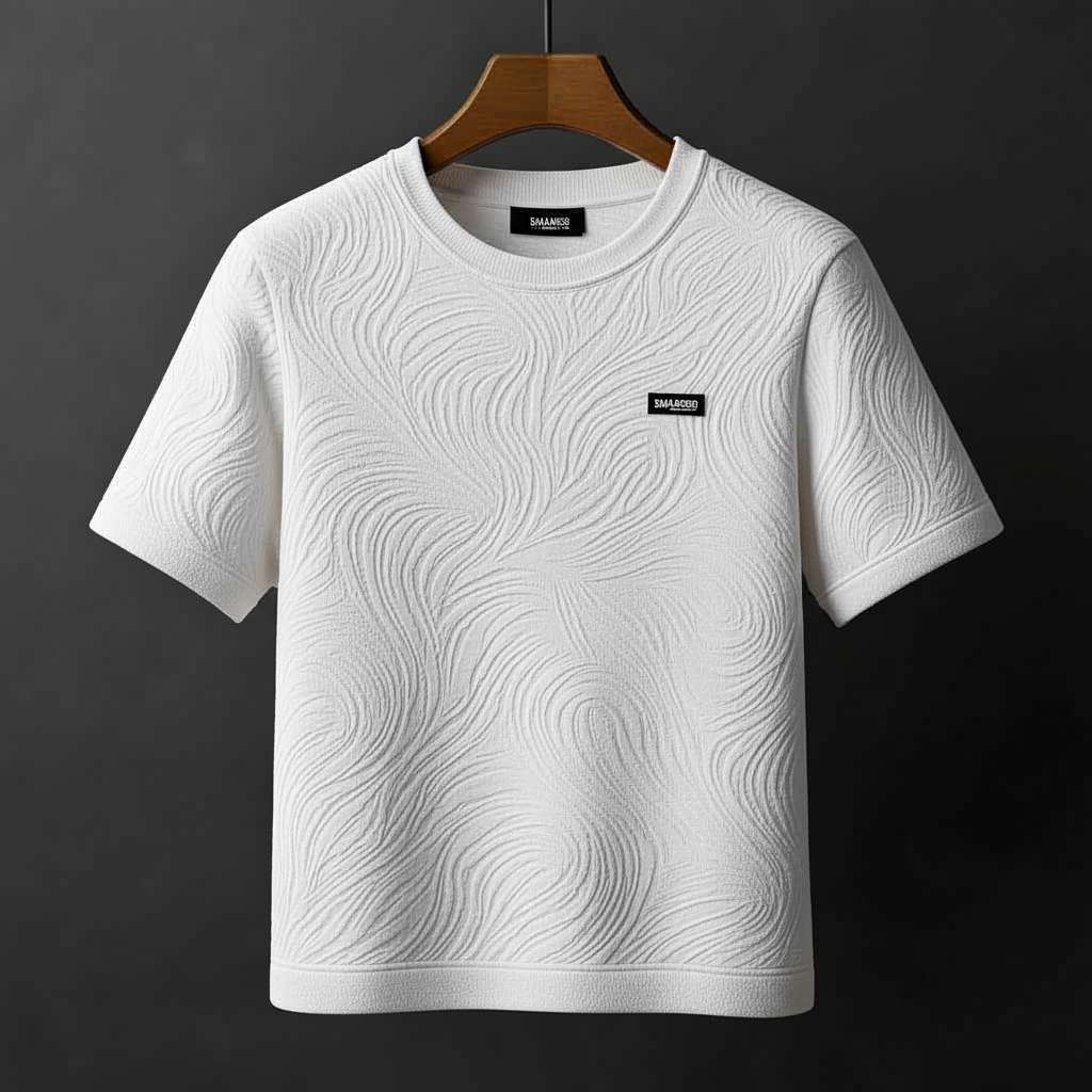 Minimalist Embossed T-Shirt - White