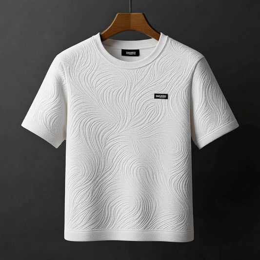 Minimalist Embossed T-Shirt - White