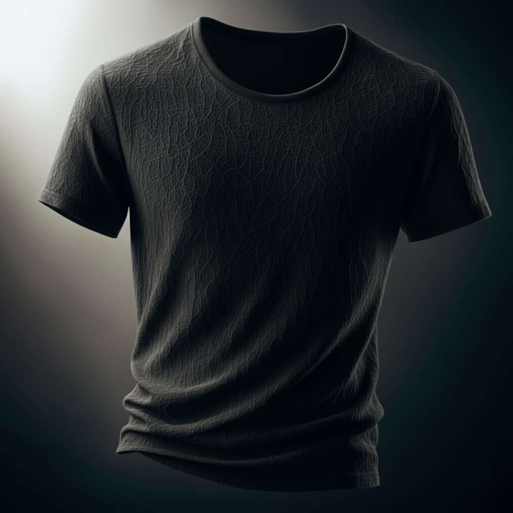 Sophisticated Textured T-Shirt - Black