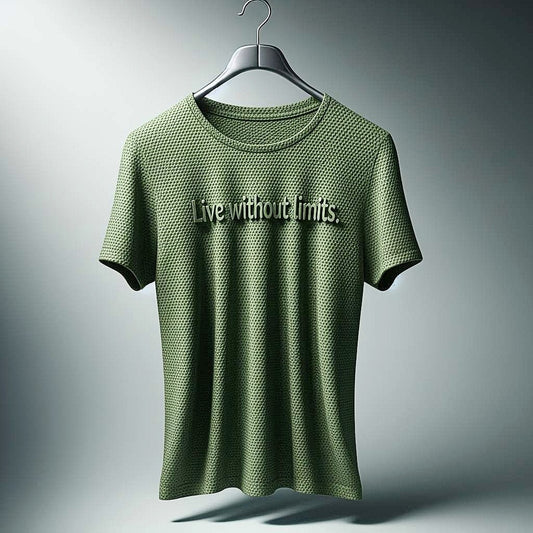 Live Without Limits Green Textured T-Shirt