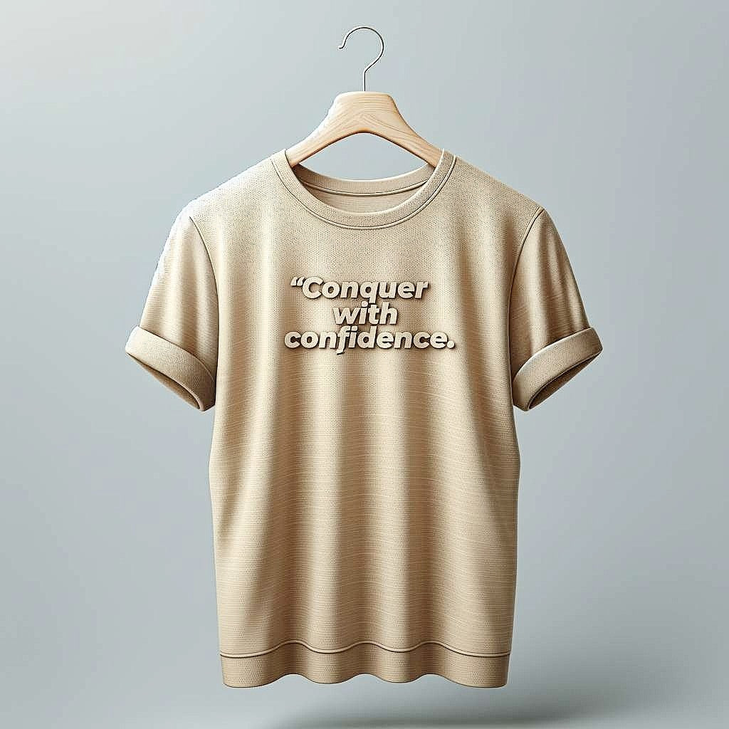 Conquer with Confidence Beige T-Shirt