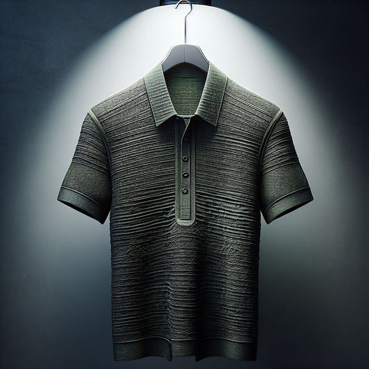 Sophisticated Textured Green Polo Shirt