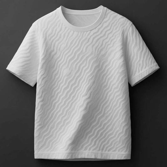 Sophisticated Wavy Pattern T-Shirt - White