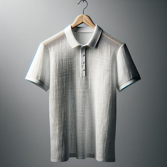 Classic Gray Polo Shirt with Subtle Textured Pattern