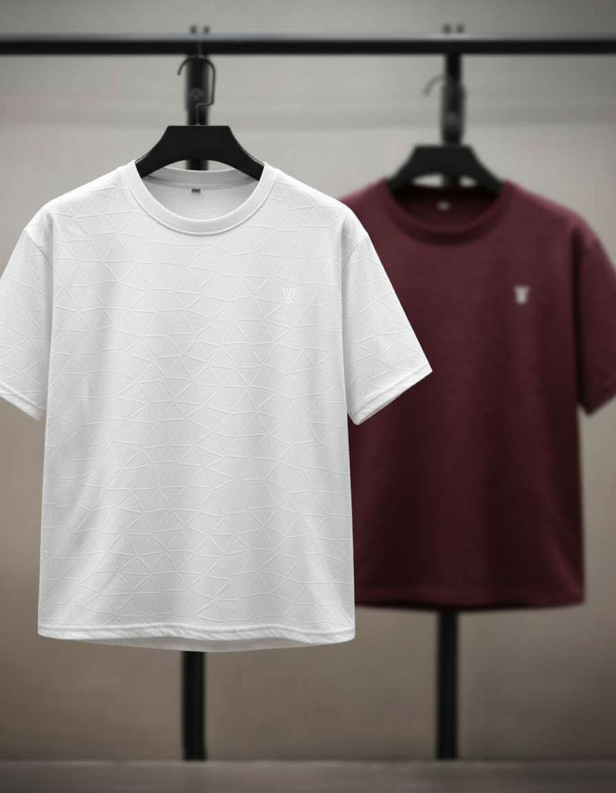 Minimalist Geometric T-Shirt - White