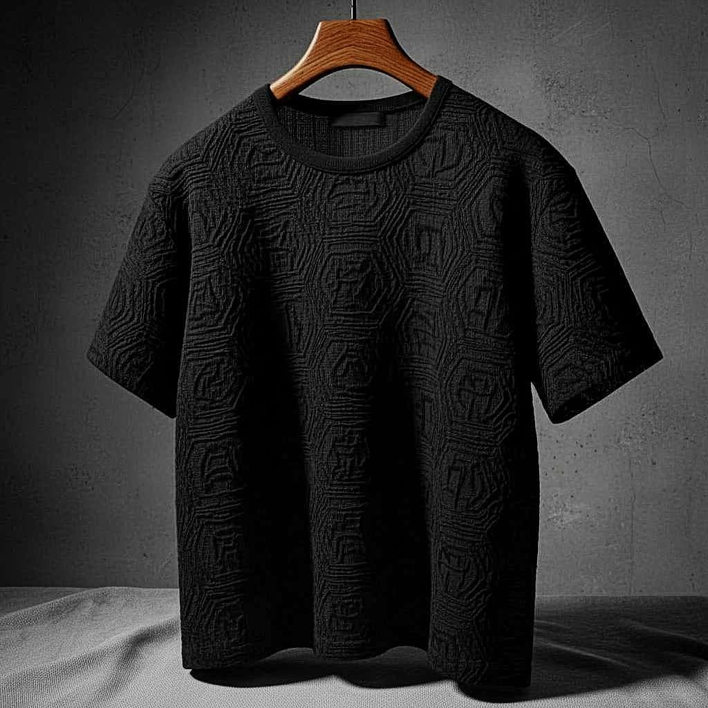 Minimalist Geometric T-Shirt - Black