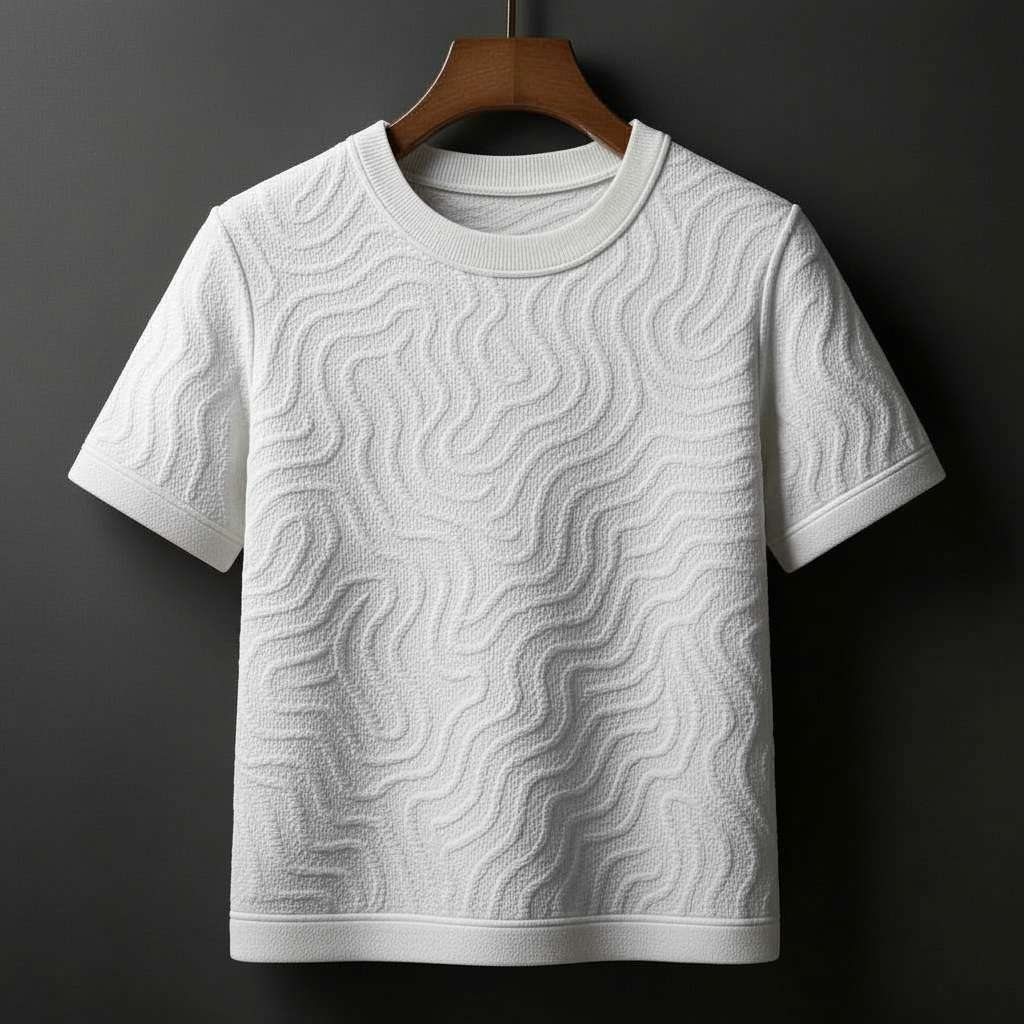 Monochromatic White Textured T-Shirt - White