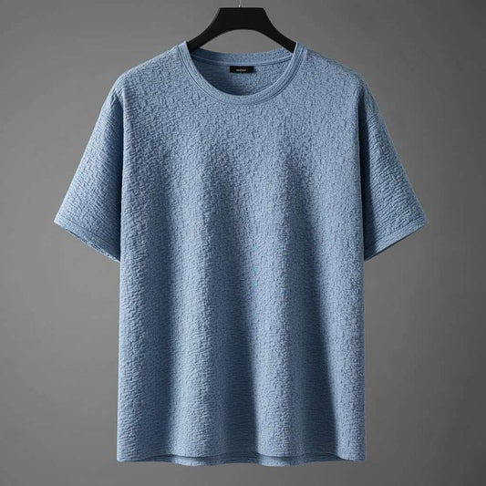 Modern Blue Textured T-Shirt