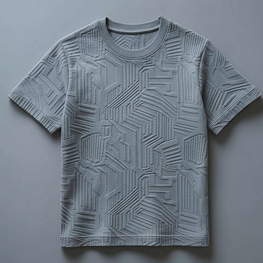 Monochromatic Geometric T-Shirt - Grey
