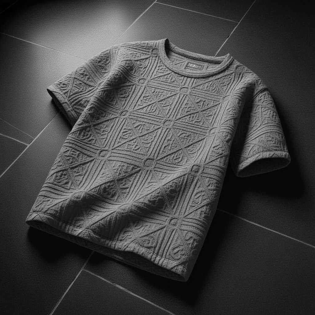 Quilted Minimalist T-Shirt - Grey