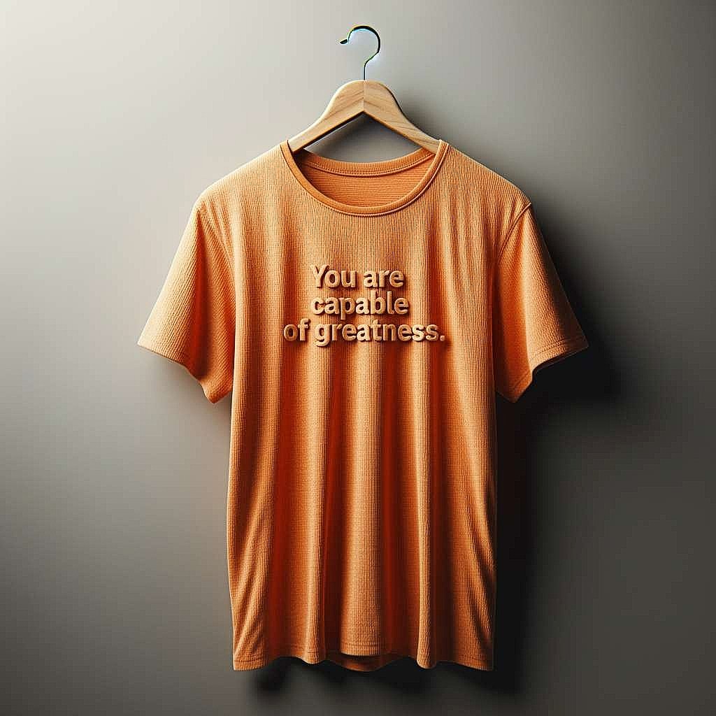 You are capable of greatness T-Shirt in Orange