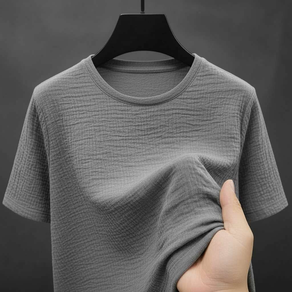 Minimalist Gray Textured T-Shirt
