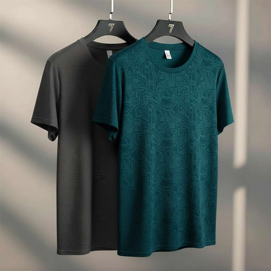 Monochromatic Geometric T-Shirt - Grey