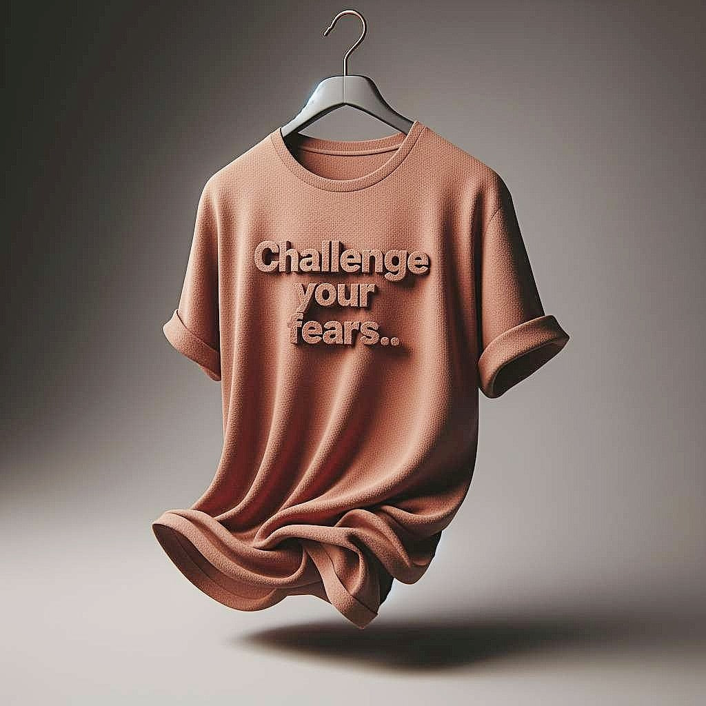 Challenge Your Fears T-Shirt in Light Brown