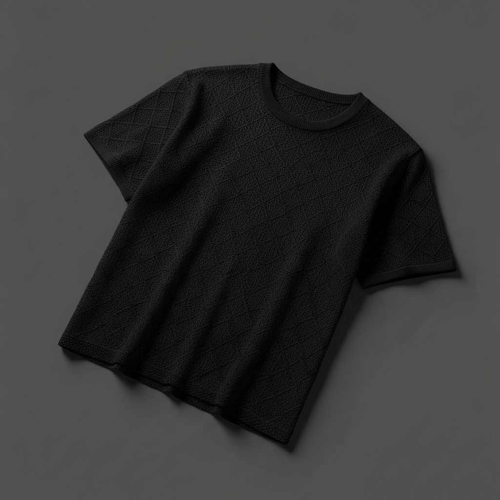 Sophisticated Lace T-Shirt in White - Black