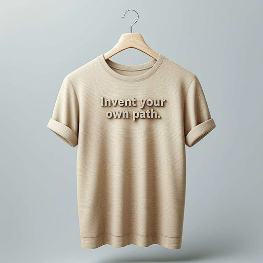 Invent Your Own Path Beige T-Shirt