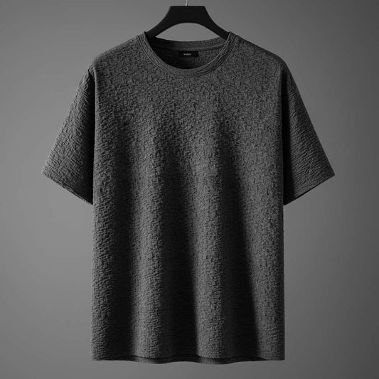 Modern Dark Gray Embossed T-Shirt