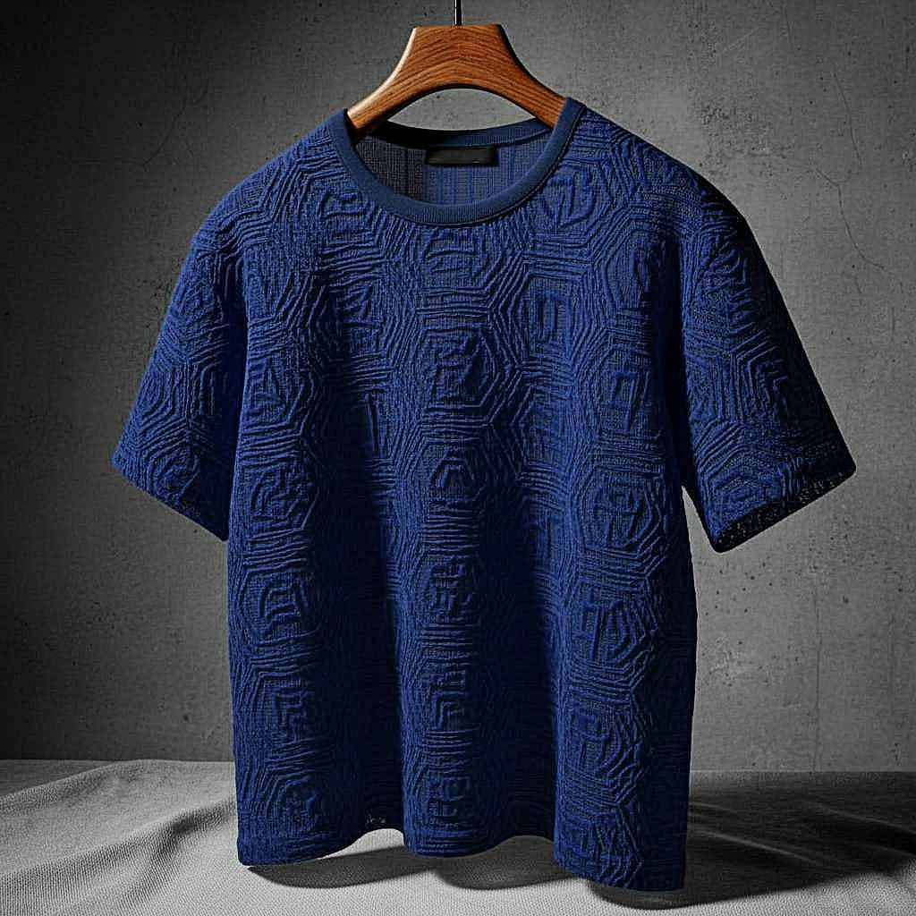 Minimalist Geometric T-Shirt - Navy