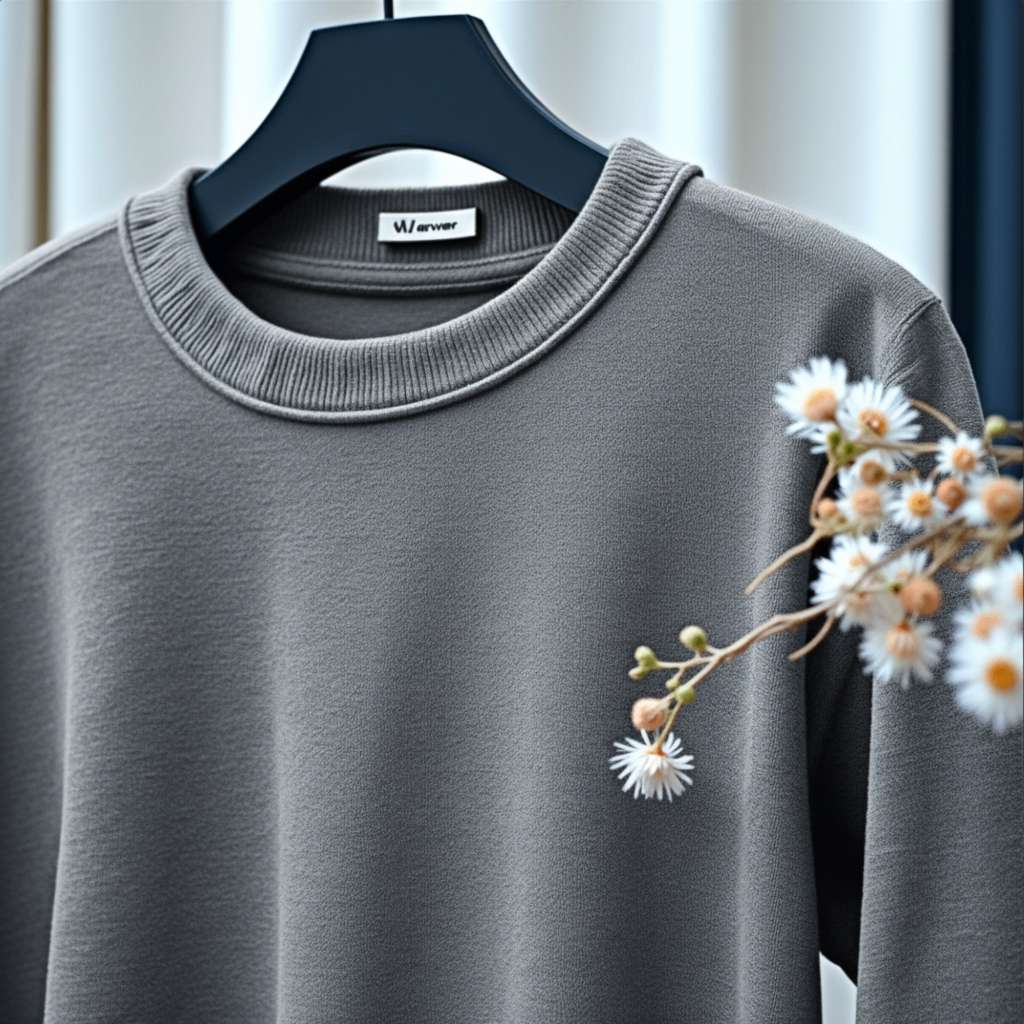 Minimalist Floral T-Shirt - Grey
