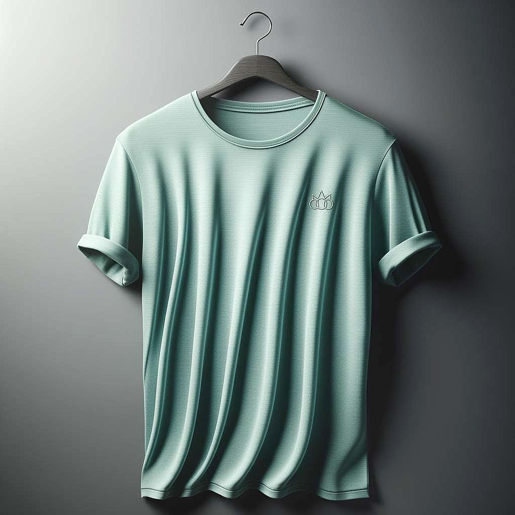Minimalist Pastel Green T-Shirt with Graphic Emblem
