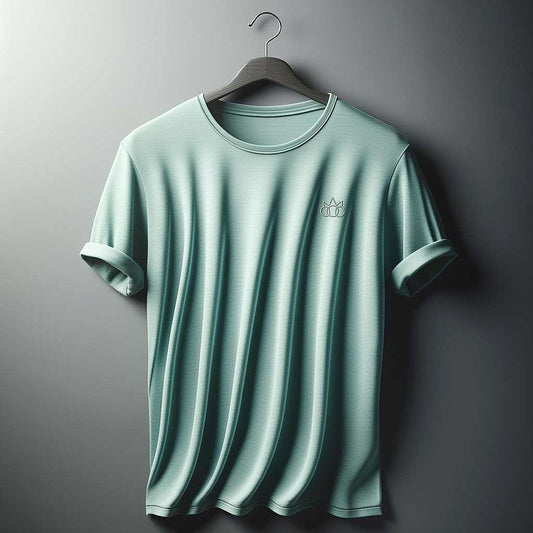 Minimalist Pastel Green T-Shirt with Graphic Emblem