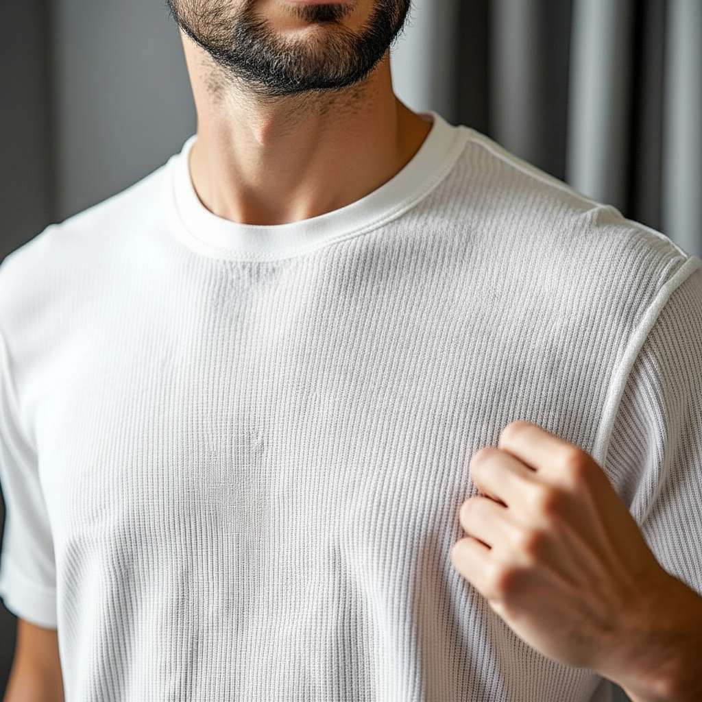 Clean White Ribbed T-Shirt - White