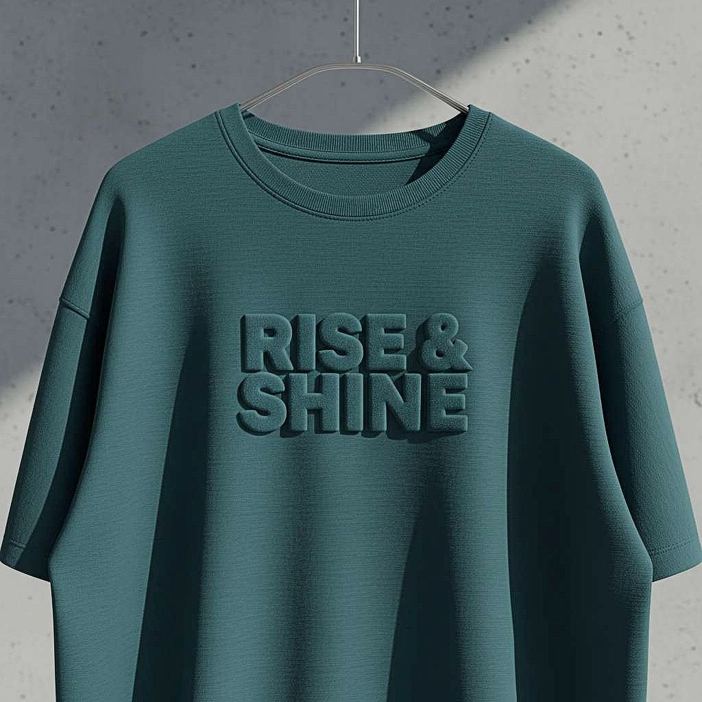 Minimalist Teal Rise & Shine T-Shirt