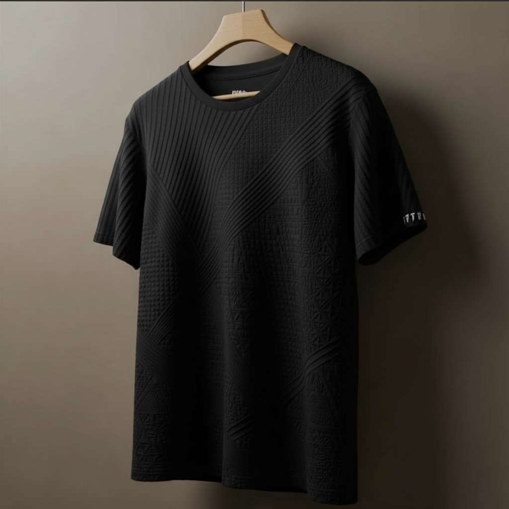 Geometric Patterns T-Shirt - Black