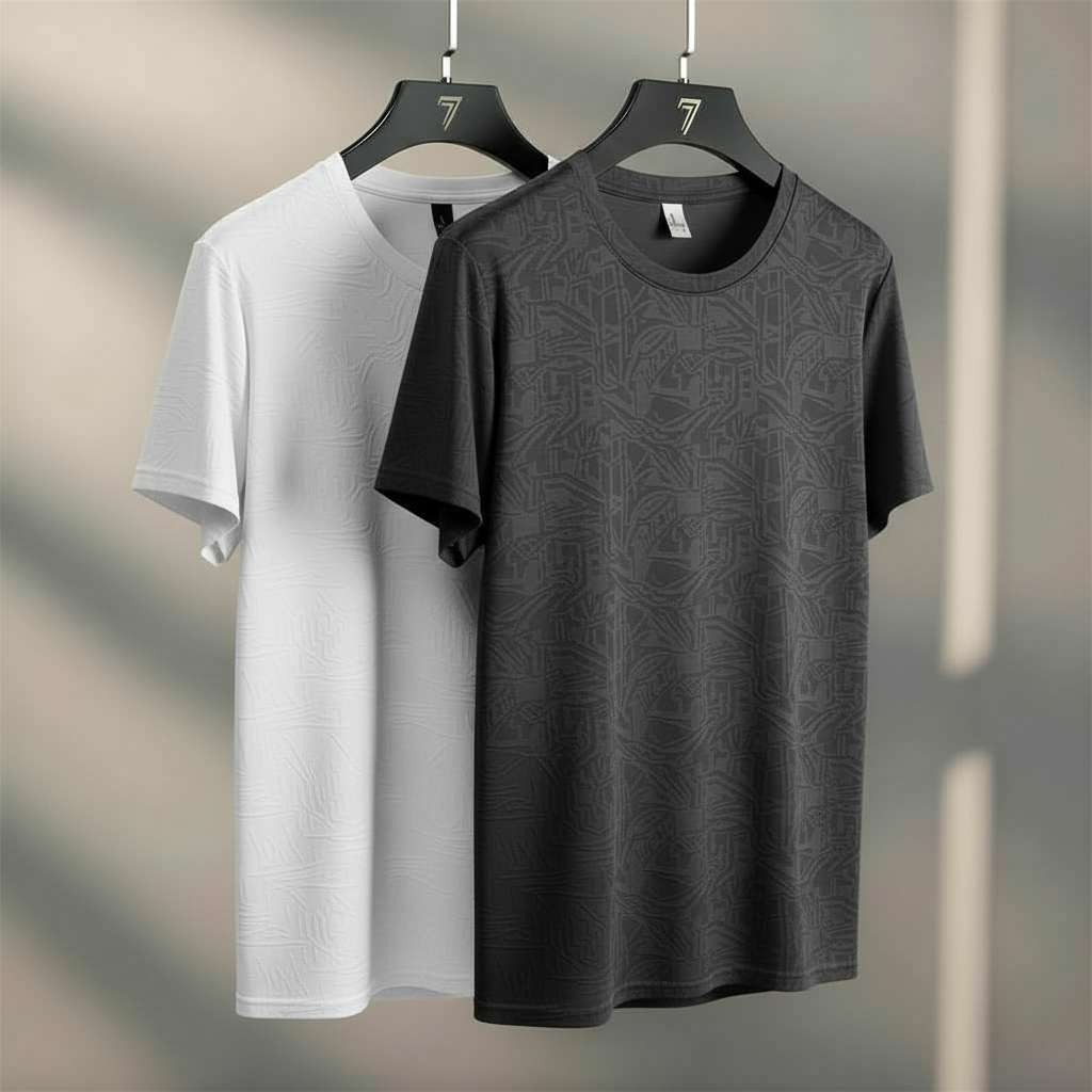 Monochromatic Geometric T-Shirt - White