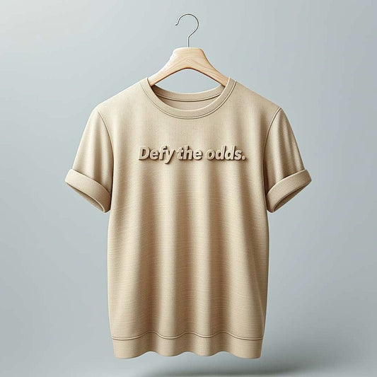 Defy the Odds Beige T-Shirt