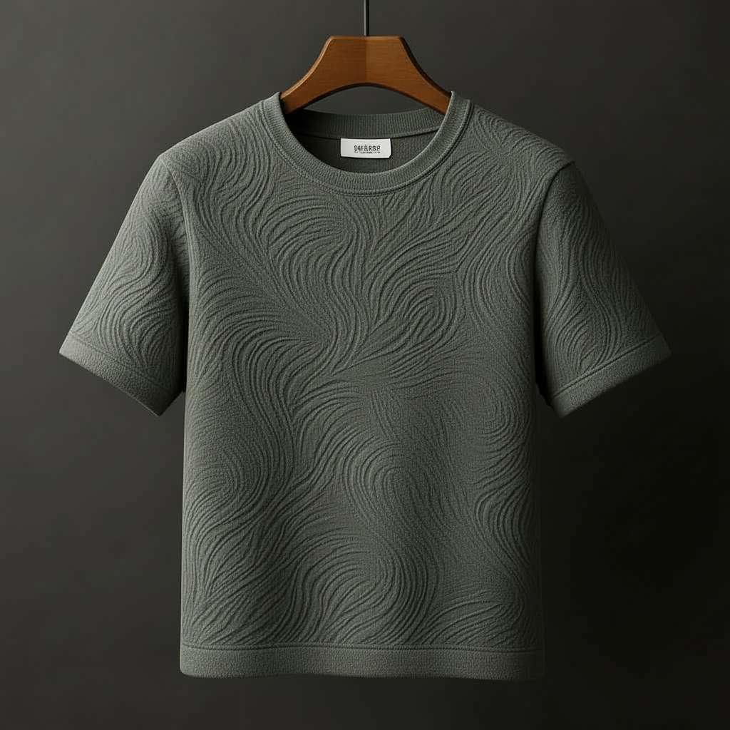 Minimalist Embossed T-Shirt - Grey