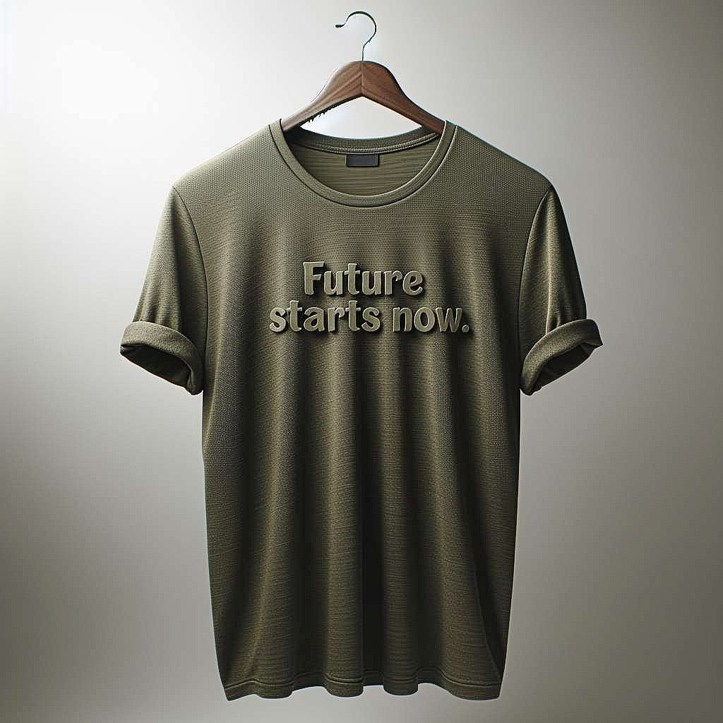 Future starts now. Olive green T-Shirt