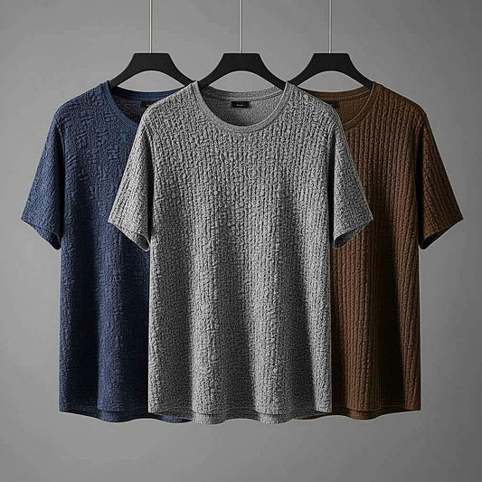 Versatile Textured T-Shirt Trio for Men