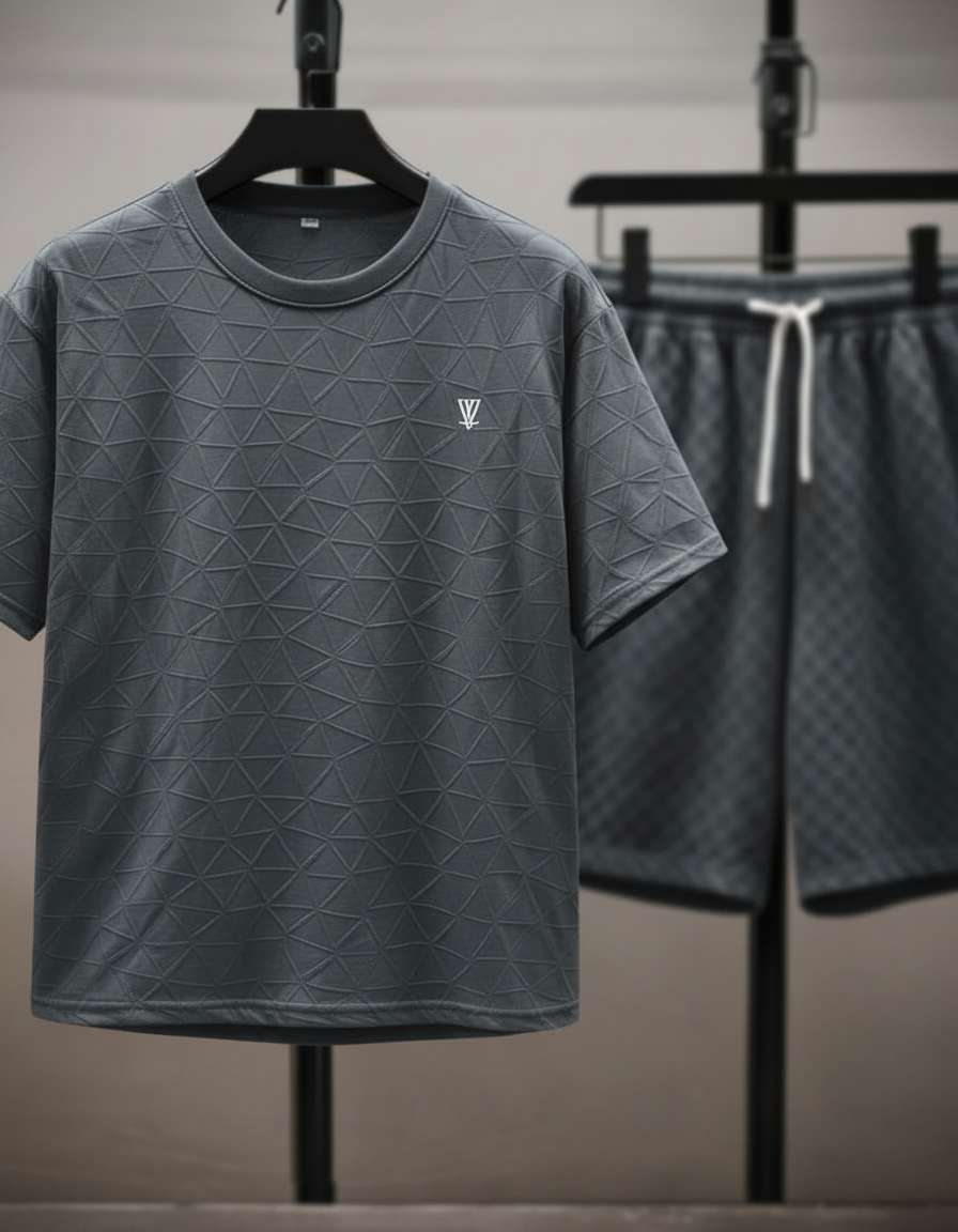 Minimalist Geometric T-Shirt - Grey