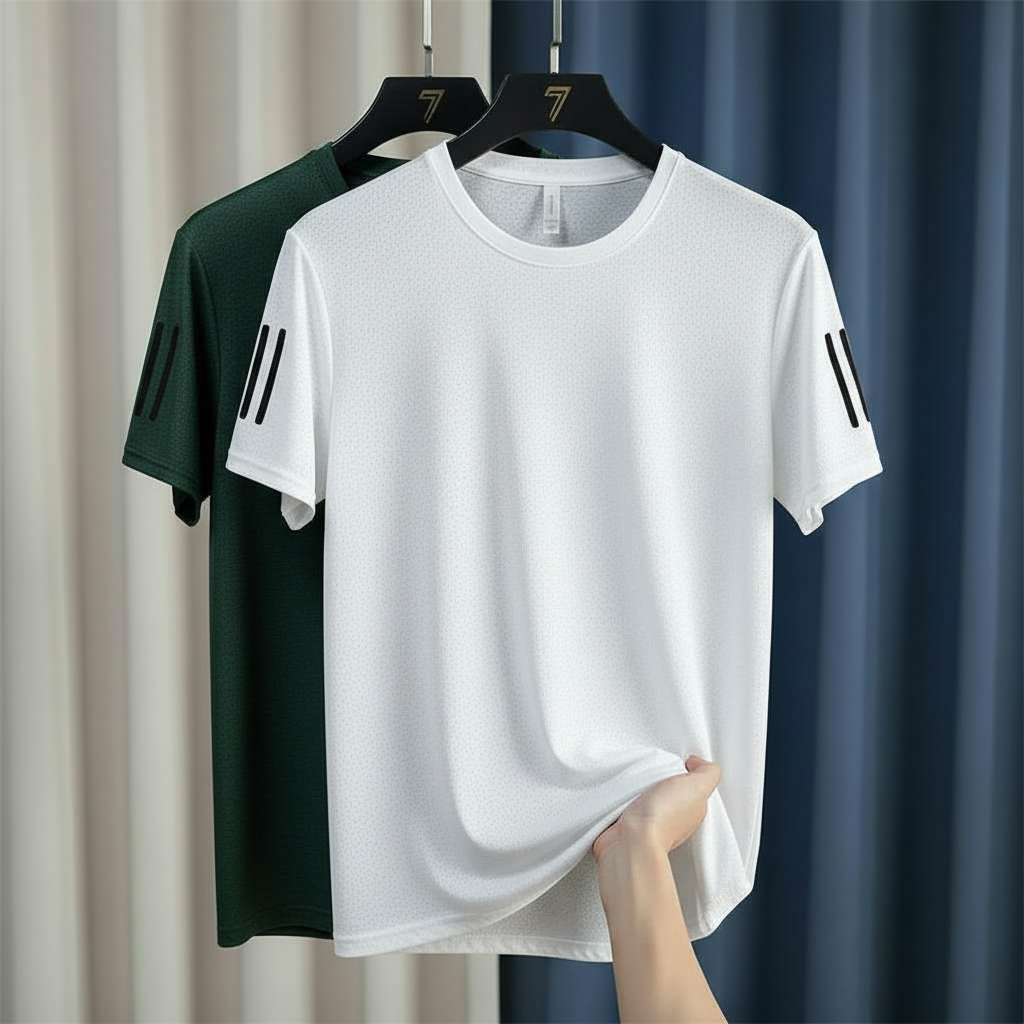 Minimalist Striped Sleeve T-Shirt - White
