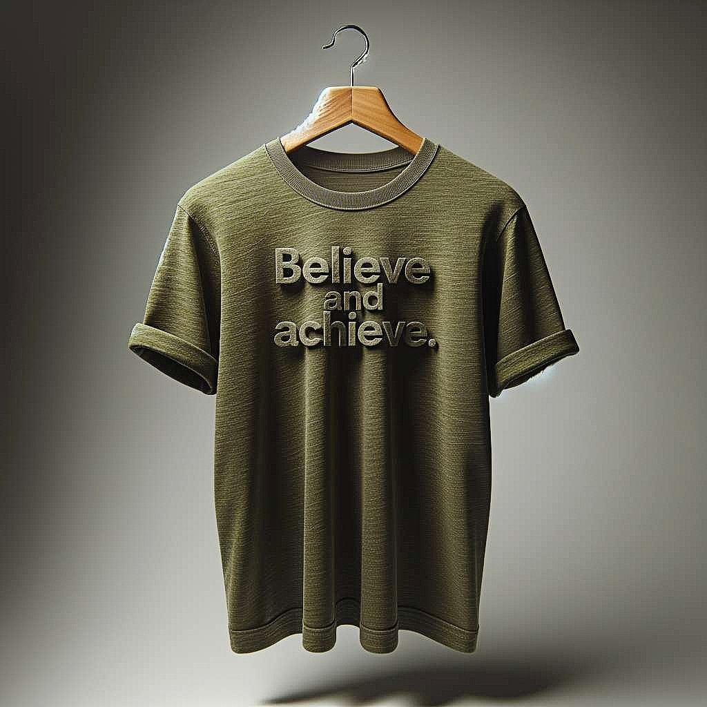 Believe and Achieve Olive Green T-Shirt