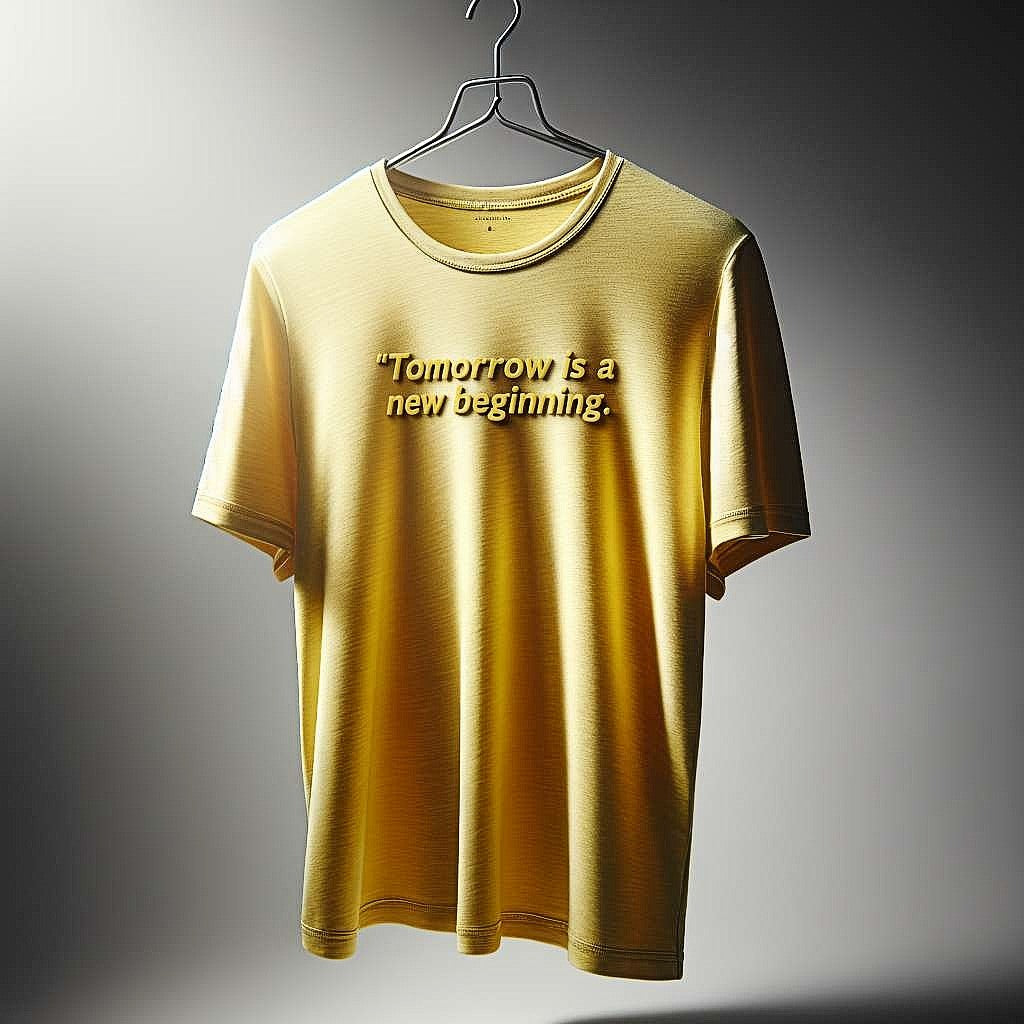 Tomorrow is a new beginning Yellow T-Shirt