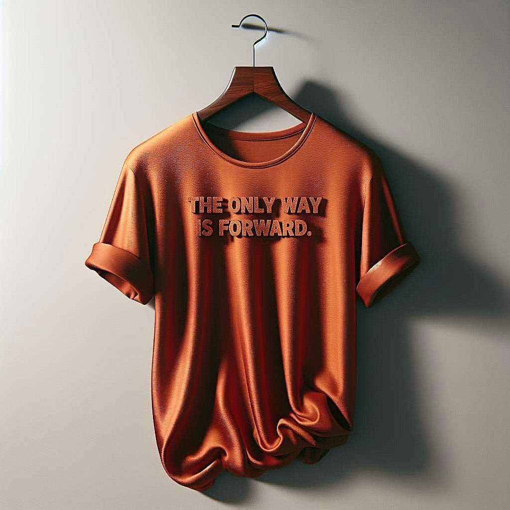 Motivational Orange T-Shirt - The Only Way is Forward