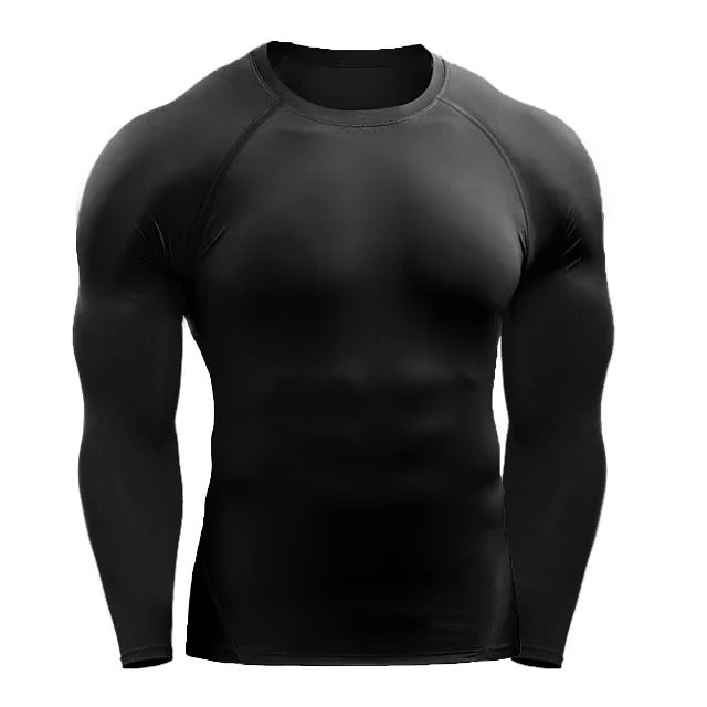 Men's Elastic Gym Fit Long Sleeve Tee