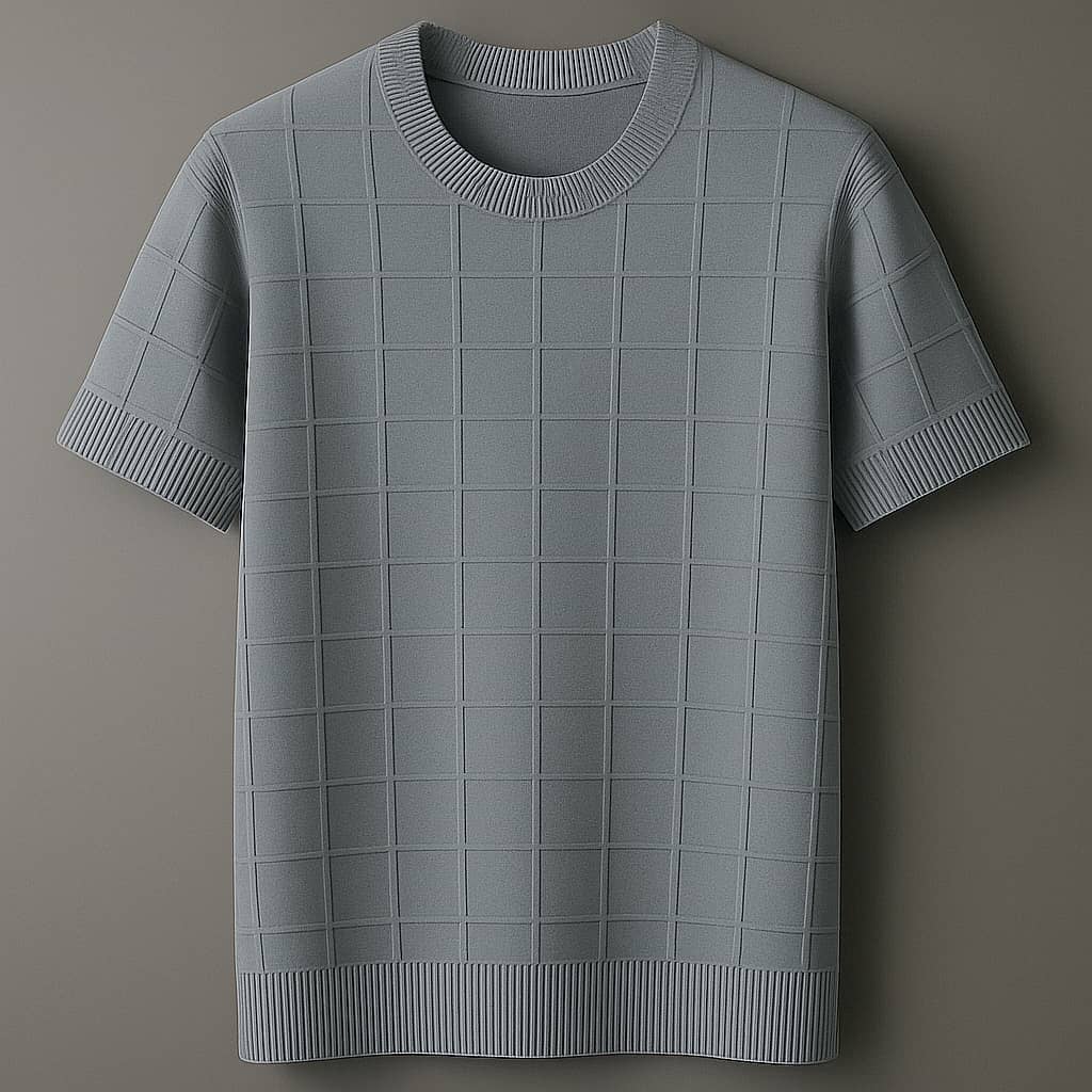 Modern Minimalism: Gray Grid Pattern T-Shirt